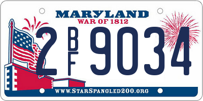 MD license plate 2BF9034
