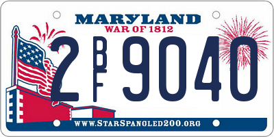MD license plate 2BF9040