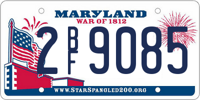 MD license plate 2BF9085