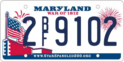MD license plate 2BF9102