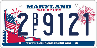 MD license plate 2BF9121