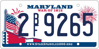 MD license plate 2BF9265