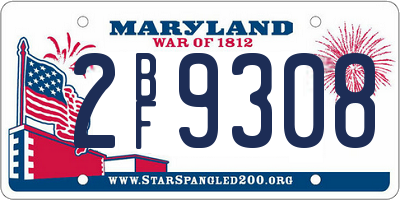 MD license plate 2BF9308