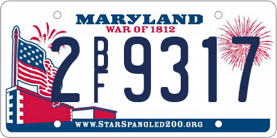 MD license plate 2BF9317