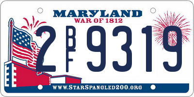 MD license plate 2BF9319