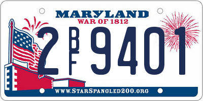 MD license plate 2BF9401