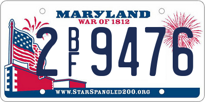 MD license plate 2BF9476
