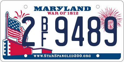 MD license plate 2BF9489