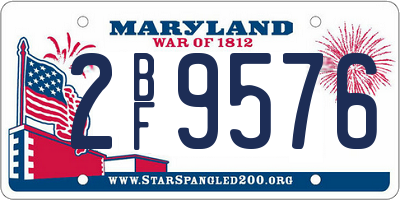 MD license plate 2BF9576