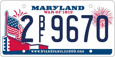 MD license plate 2BF9670