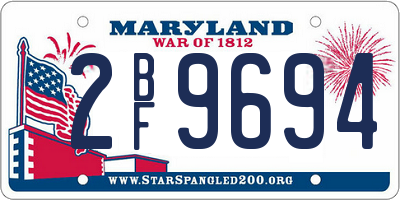 MD license plate 2BF9694