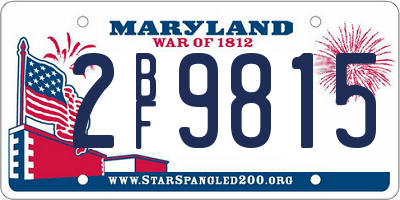 MD license plate 2BF9815