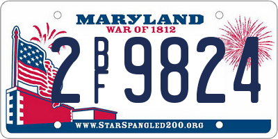 MD license plate 2BF9824