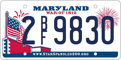 MD license plate 2BF9830