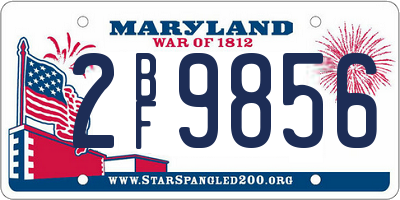 MD license plate 2BF9856