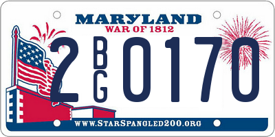 MD license plate 2BG0170