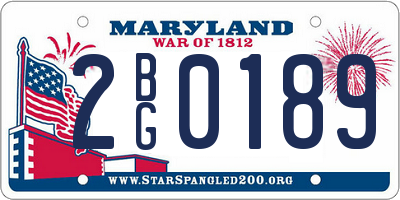 MD license plate 2BG0189