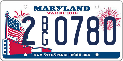 MD license plate 2BG0780