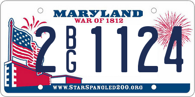 MD license plate 2BG1124