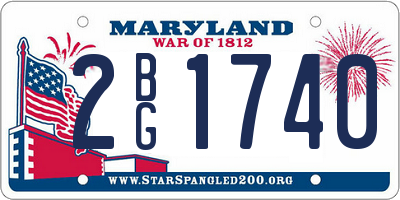 MD license plate 2BG1740
