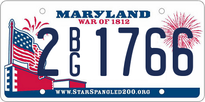 MD license plate 2BG1766
