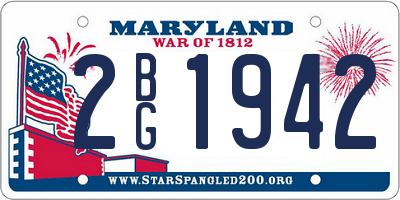 MD license plate 2BG1942