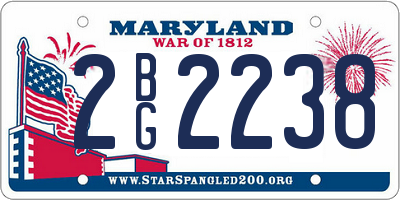 MD license plate 2BG2238