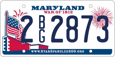 MD license plate 2BG2873