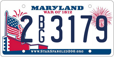 MD license plate 2BG3179