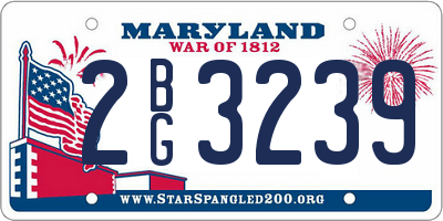 MD license plate 2BG3239