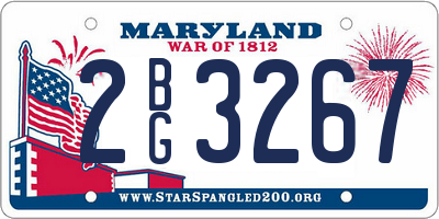 MD license plate 2BG3267