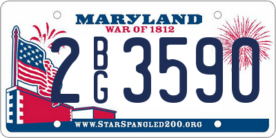 MD license plate 2BG3590