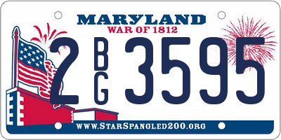 MD license plate 2BG3595