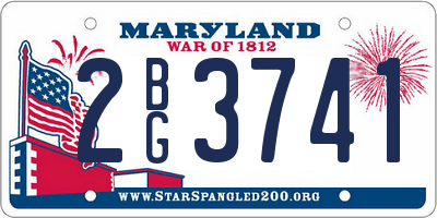 MD license plate 2BG3741