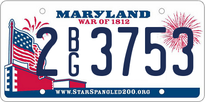 MD license plate 2BG3753