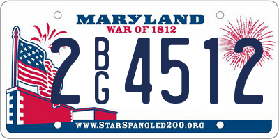 MD license plate 2BG4512