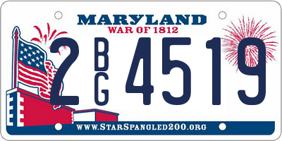 MD license plate 2BG4519