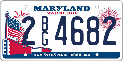 MD license plate 2BG4682