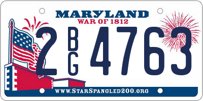 MD license plate 2BG4763