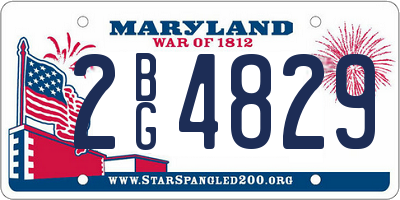 MD license plate 2BG4829