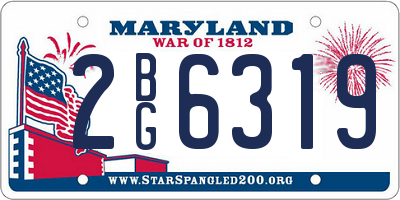 MD license plate 2BG6319