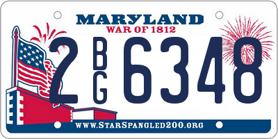 MD license plate 2BG6348