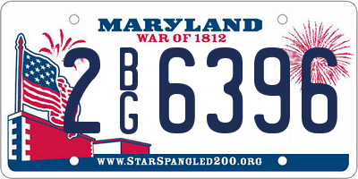 MD license plate 2BG6396