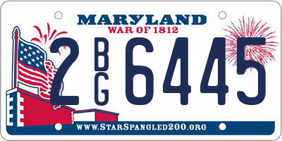 MD license plate 2BG6445