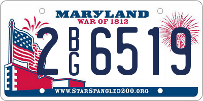 MD license plate 2BG6519