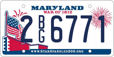 MD license plate 2BG6771