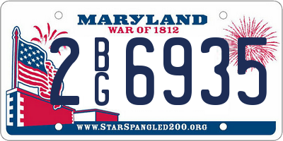 MD license plate 2BG6935
