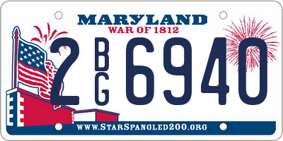 MD license plate 2BG6940