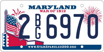 MD license plate 2BG6970