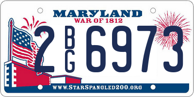 MD license plate 2BG6973